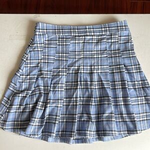 HOLLISTER Blue and White Pleated Skirt